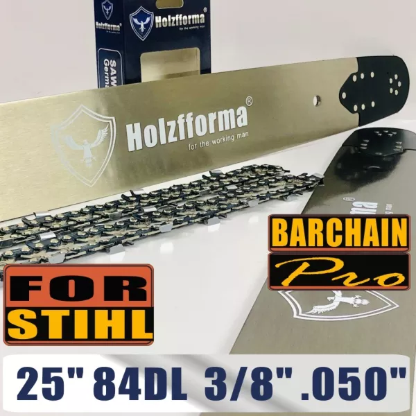 Holzfforma®丰馬25寸 .3/8" .050"84节导板链条组合适配于斯蒂尔MS360 MS460 MS660丰馬G460 G366 G660