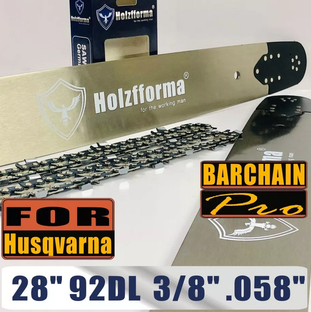 Holzfforma®丰馬28寸 .3/8".058"92节导板链条组合适配于丰馬G272 G372XP 富世华272XP 372XP