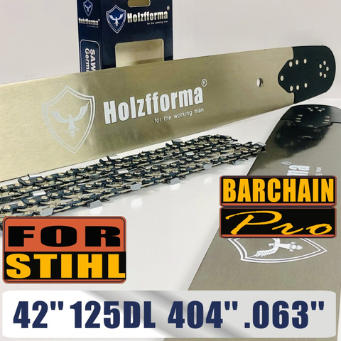 Holzfforma®丰馬42寸 .404" .063"125节导板链条组合适配于丰馬G888斯蒂尔MS880