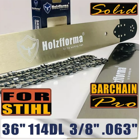 Holzfforma®丰馬36寸 .3/8" .063"114节导板链条组合适配于斯蒂尔MS440 MS441 MS460 MS461 MS660 MS661 MS650 066 065 064