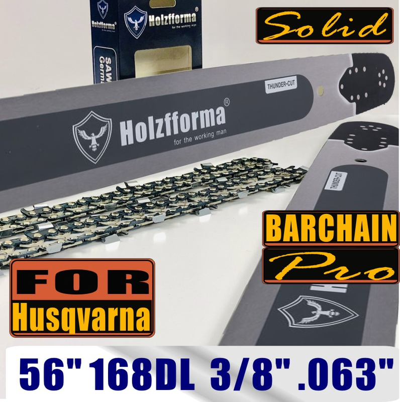Holzfforma®丰馬56寸 .3/8" .063"1.6mm168节导板直角链条组合适配于斯蒂尔MS880