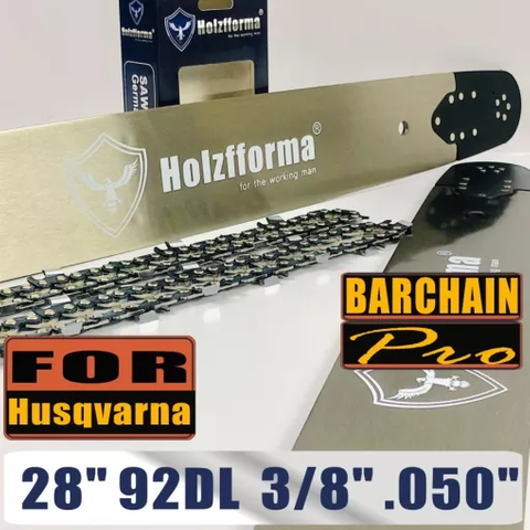 Holzfforma®丰馬28寸 .3/8" .050"92节导板链条组合适配于富世华372XP
